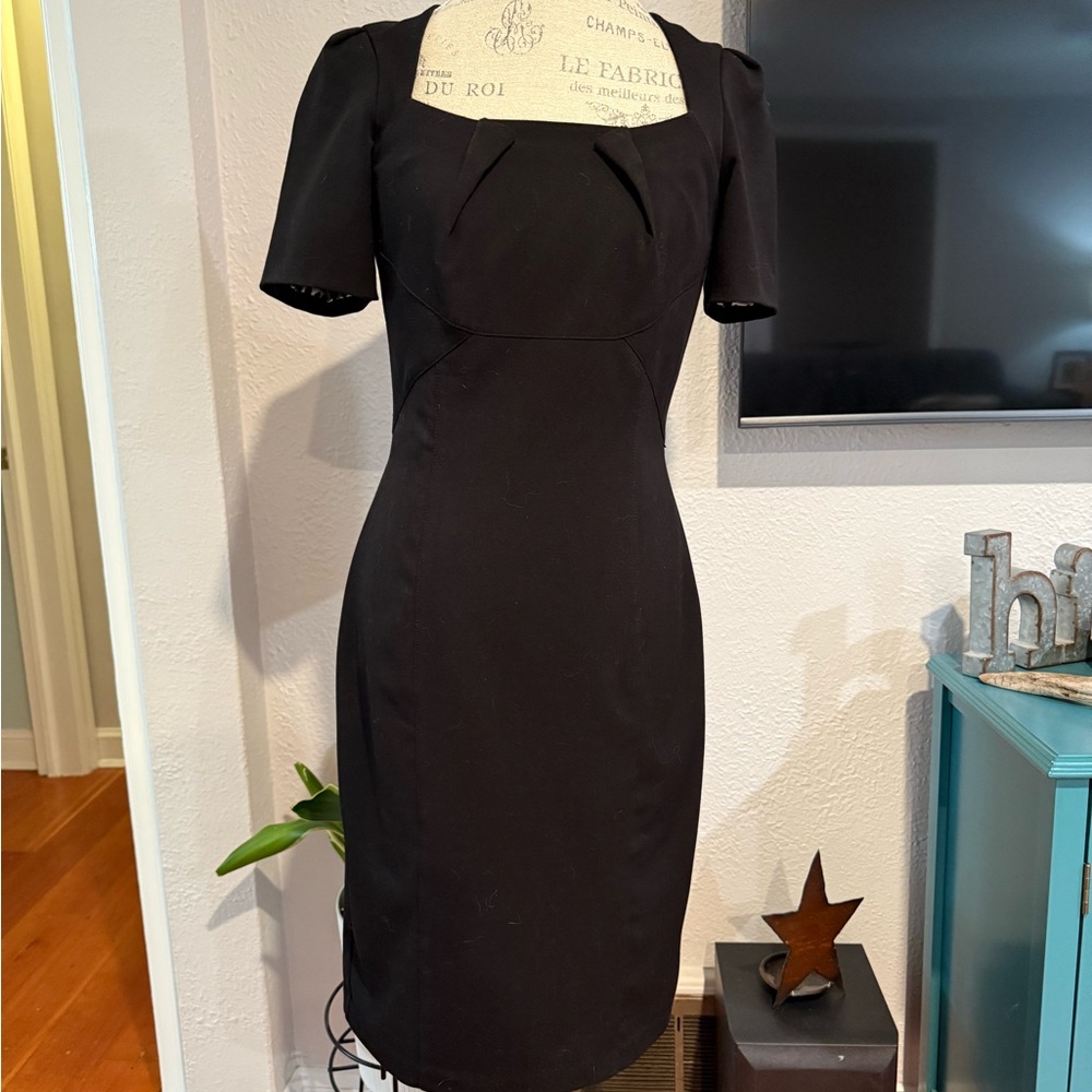 White House Black Market Classic Black Midi Dress